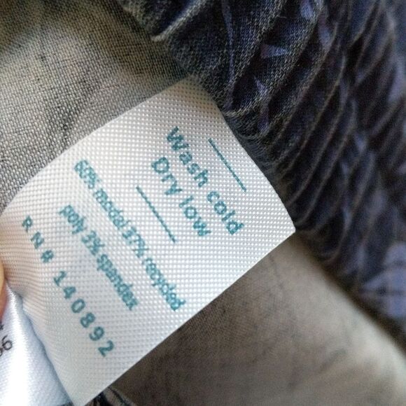 Marine Layer Re-Spun Allison Pant in floral navy - blue elastic waist size Small - Picture 9 of 11